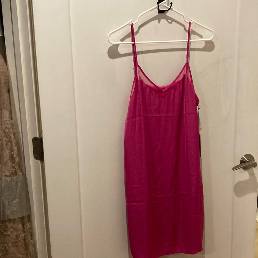 Pink Slip-Dress- Adjustable Straps!